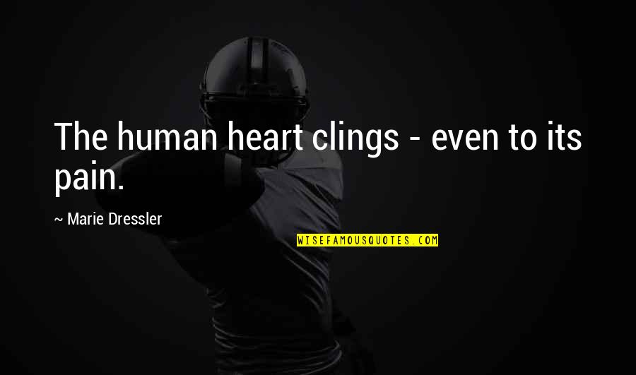 Clings Quotes By Marie Dressler: The human heart clings - even to its