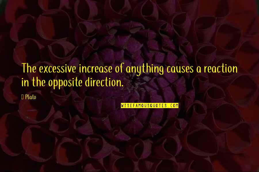 Clink Quotes By Plato: The excessive increase of anything causes a reaction