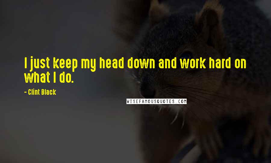 Clint Black quotes: I just keep my head down and work hard on what I do.