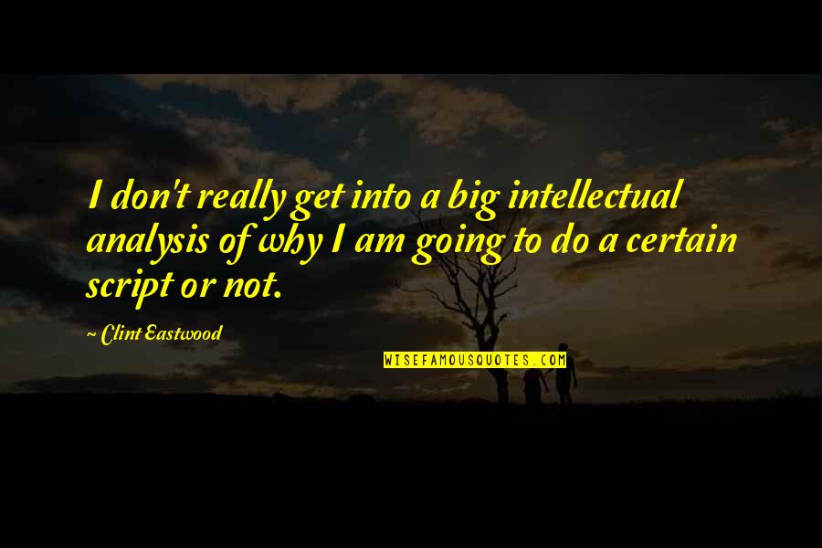 Clint Eastwood Quotes By Clint Eastwood: I don't really get into a big intellectual