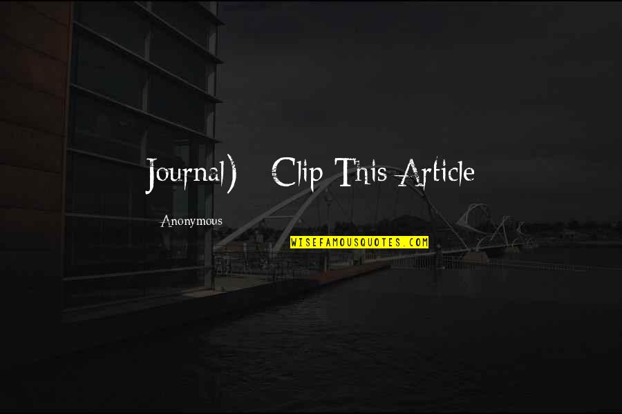Clip It Quotes By Anonymous: Journal) - Clip This Article