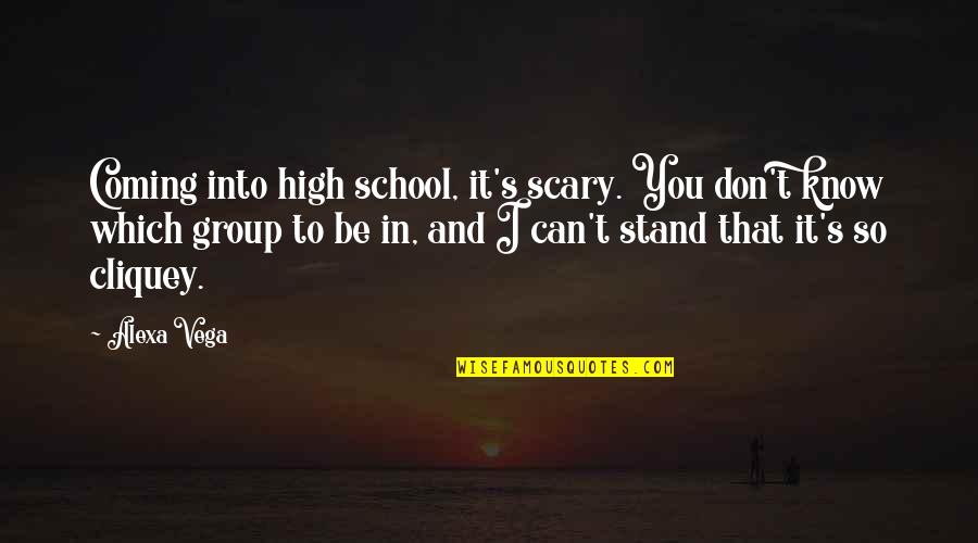 Cliquey Quotes By Alexa Vega: Coming into high school, it's scary. You don't