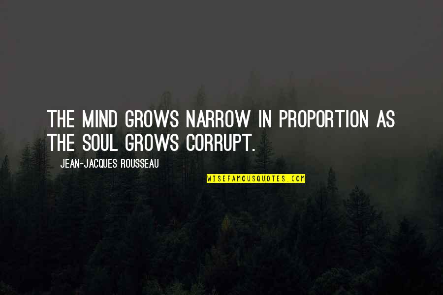 Cliterature Quotes By Jean-Jacques Rousseau: The mind grows narrow in proportion as the