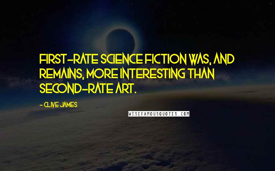 Clive James quotes: First-rate science fiction was, and remains, more interesting than second-rate art.