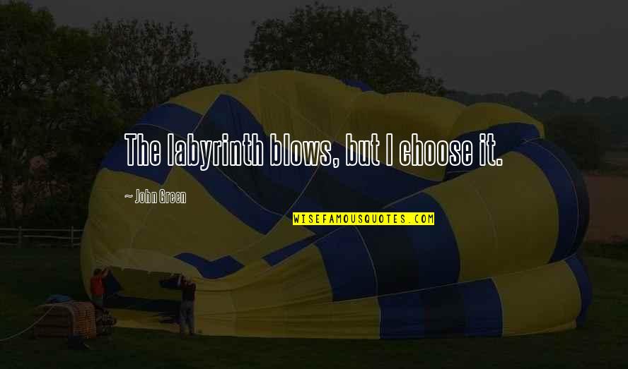 Cloaking Quotes By John Green: The labyrinth blows, but I choose it.