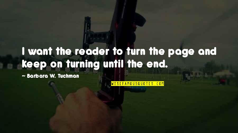 Clock Wallpaper With Quotes By Barbara W. Tuchman: I want the reader to turn the page