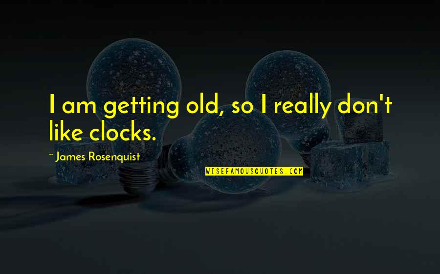 Clocks Quotes By James Rosenquist: I am getting old, so I really don't