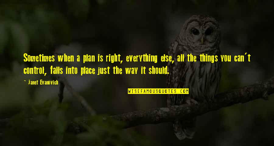 Clockwerk Sly Quotes By Janet Evanovich: Sometimes when a plan is right, everything else,