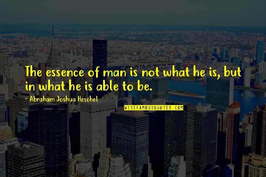 Clohesy Diane Quotes By Abraham Joshua Heschel: The essence of man is not what he