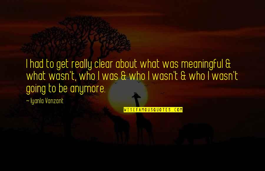 Clonch Farms Quotes By Iyanla Vanzant: I had to get really clear about what Clonch Farms Quotes By Iyanla Vanzant: I had to get really clear about what