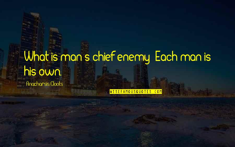 Cloots Quotes By Anacharsis Cloots: What is man's chief enemy? Each man is