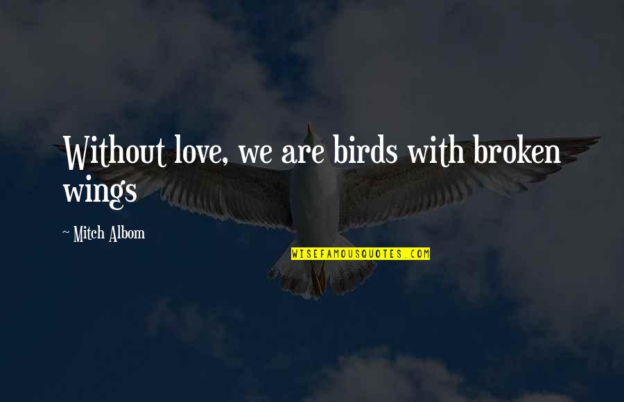 Clorius Ista Quotes By Mitch Albom: Without love, we are birds with broken wings