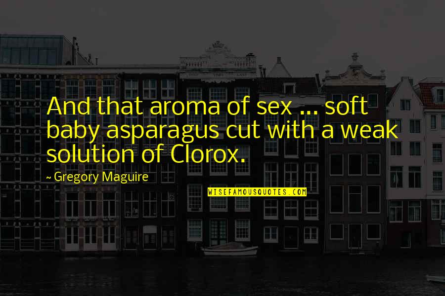 Clorox Quotes By Gregory Maguire: And that aroma of sex ... soft baby