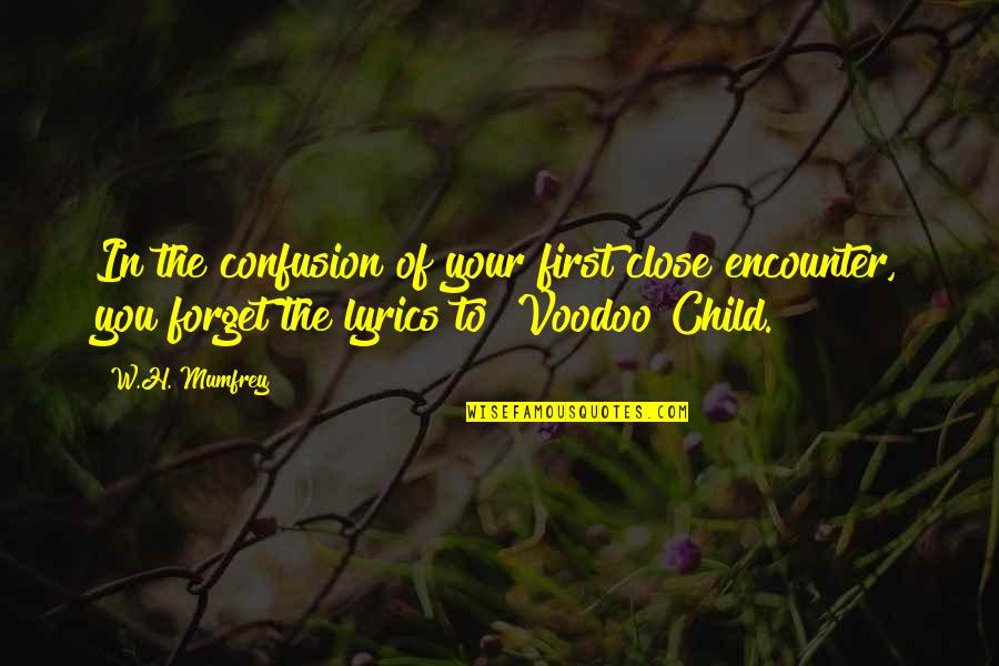 Close Encounter Quotes By W.H. Mumfrey: In the confusion of your first close encounter,