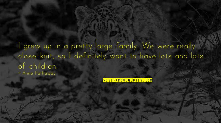 Close Family Quotes By Anne Hathaway: I grew up in a pretty large family.