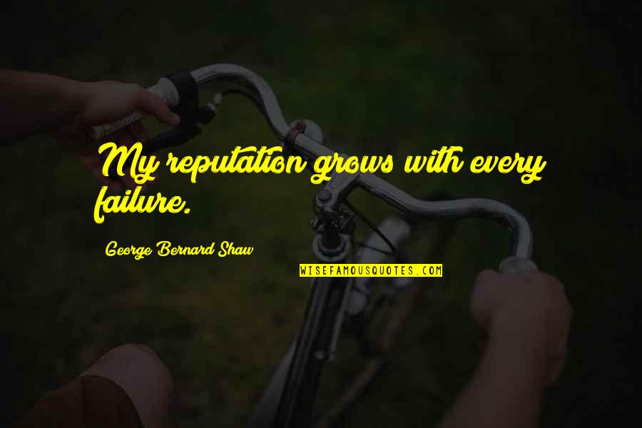 Close To Giving Up Quotes By George Bernard Shaw: My reputation grows with every failure.