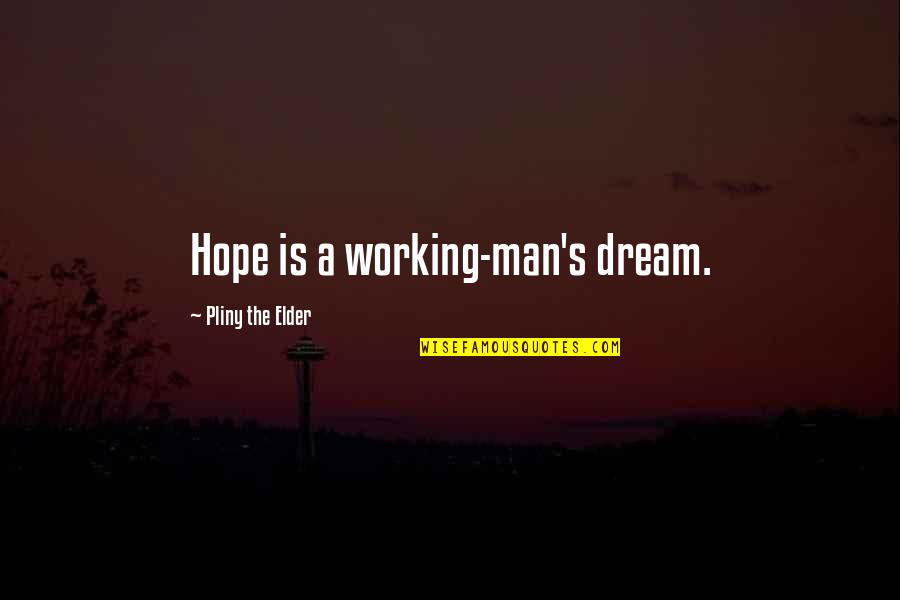 Close Your Eyes And Count To Ten Quotes By Pliny The Elder: Hope is a working-man's dream.