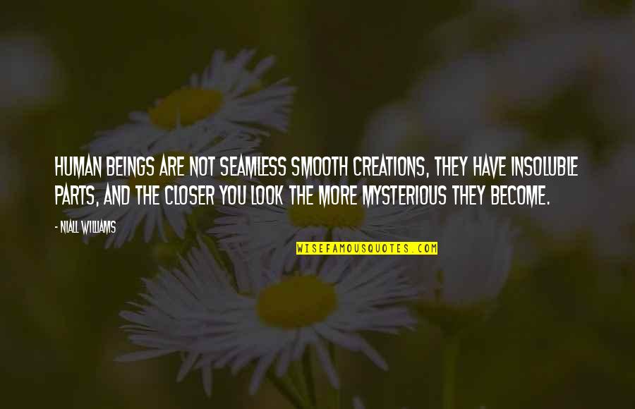 Closer Look Quotes By Niall Williams: Human beings are not seamless smooth creations, they