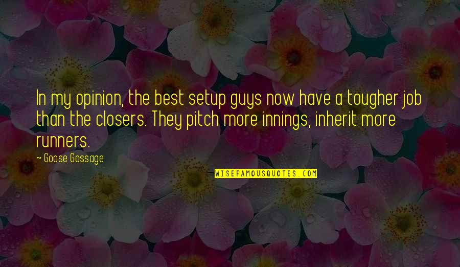 Closers Quotes By Goose Gossage: In my opinion, the best setup guys now