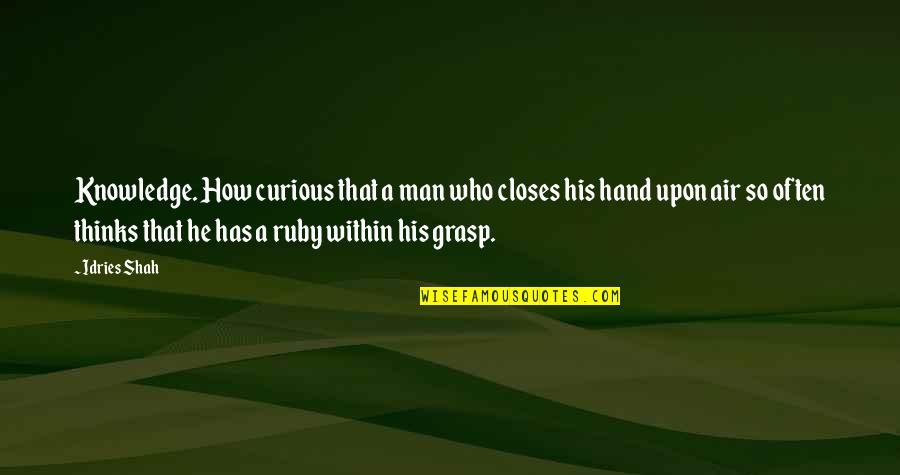 Closes Quotes By Idries Shah: Knowledge. How curious that a man who closes