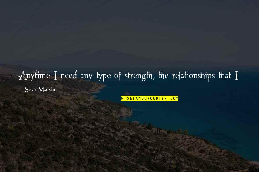 Closest Friends Quotes By Sean Mackin: Anytime I need any type of strength, the