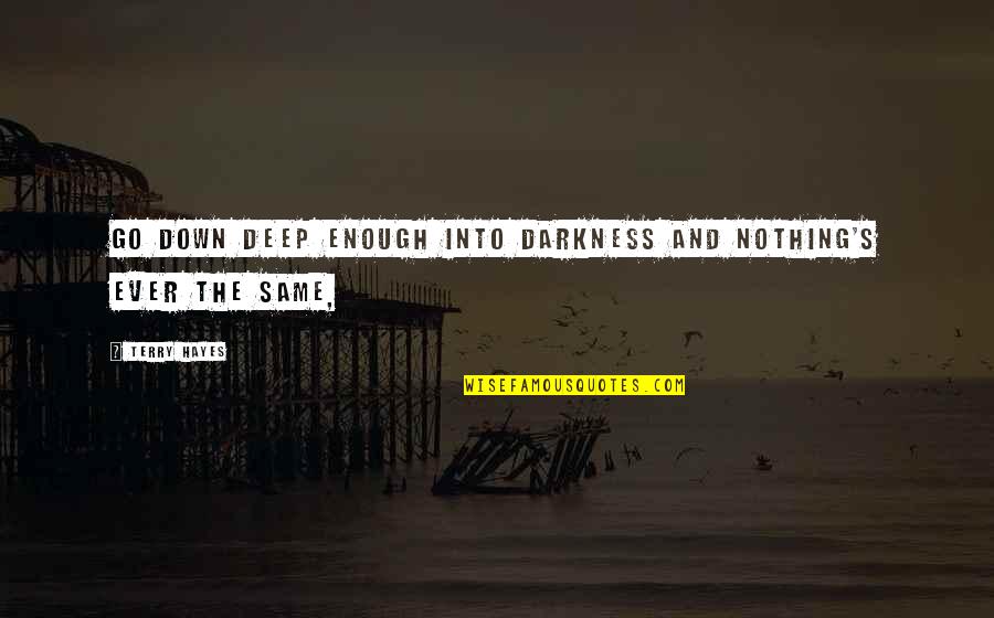 Closing My Heart Quotes By Terry Hayes: Go down deep enough into darkness and nothing's