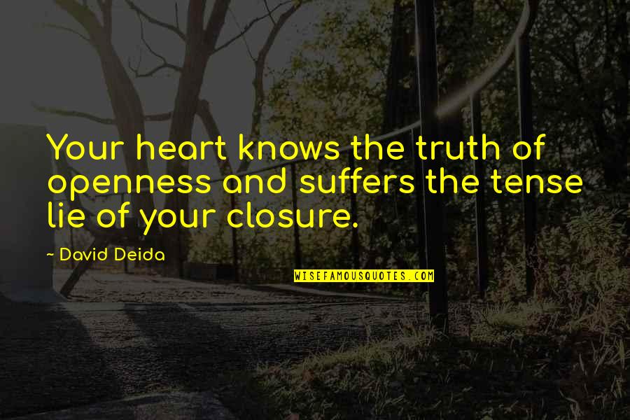 Closure Quotes By David Deida: Your heart knows the truth of openness and
