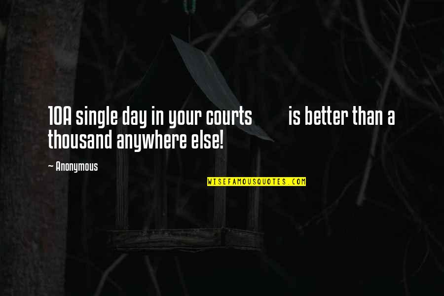 Clotfelter Encinitas Quotes By Anonymous: 10A single day in your courts is better