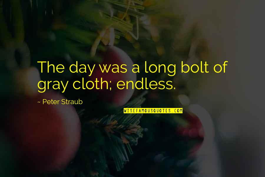 Cloth Quotes By Peter Straub: The day was a long bolt of gray