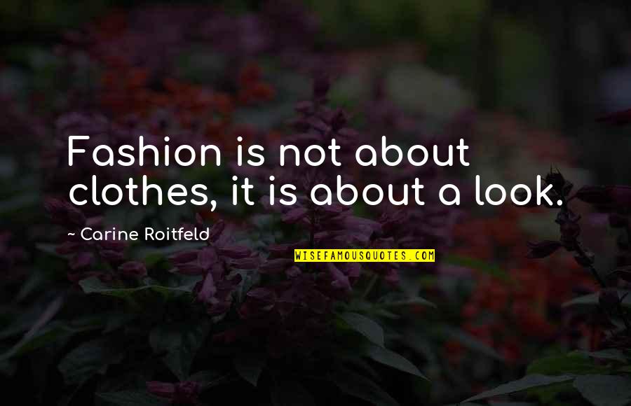 Clothes Fashion Quotes By Carine Roitfeld: Fashion is not about clothes, it is about
