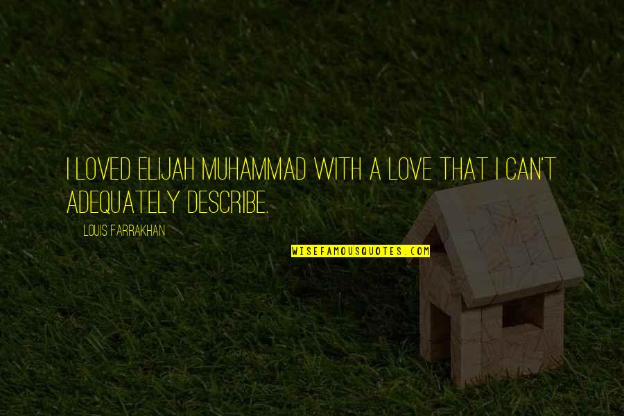 Clotoris Quotes By Louis Farrakhan: I loved Elijah Muhammad with a love that Clotoris Quotes By Louis Farrakhan: I loved Elijah Muhammad with a love that