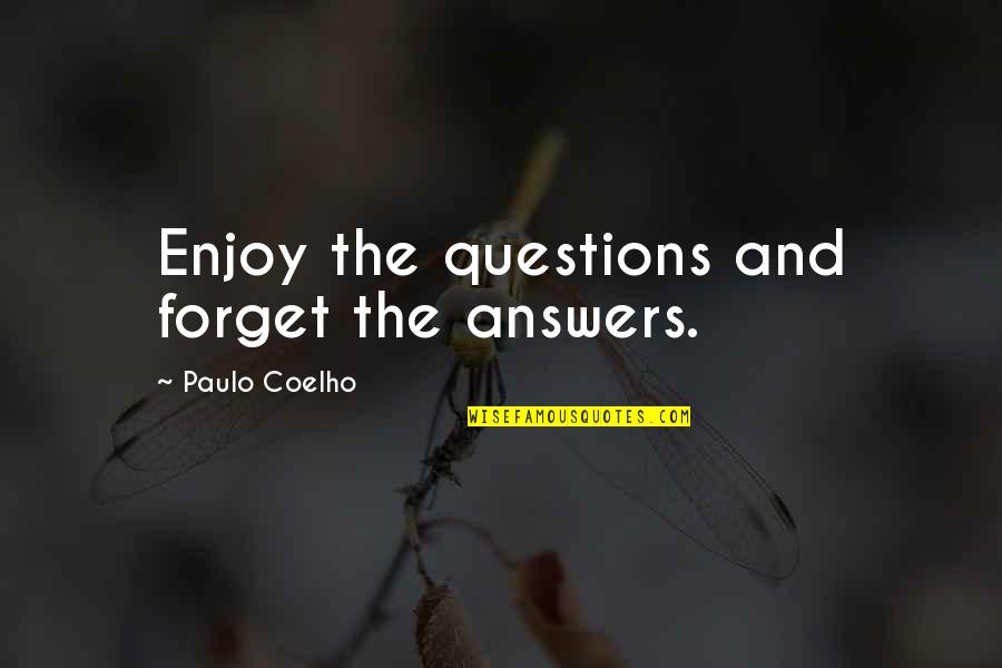 Cloudberries United Quotes By Paulo Coelho: Enjoy the questions and forget the answers.