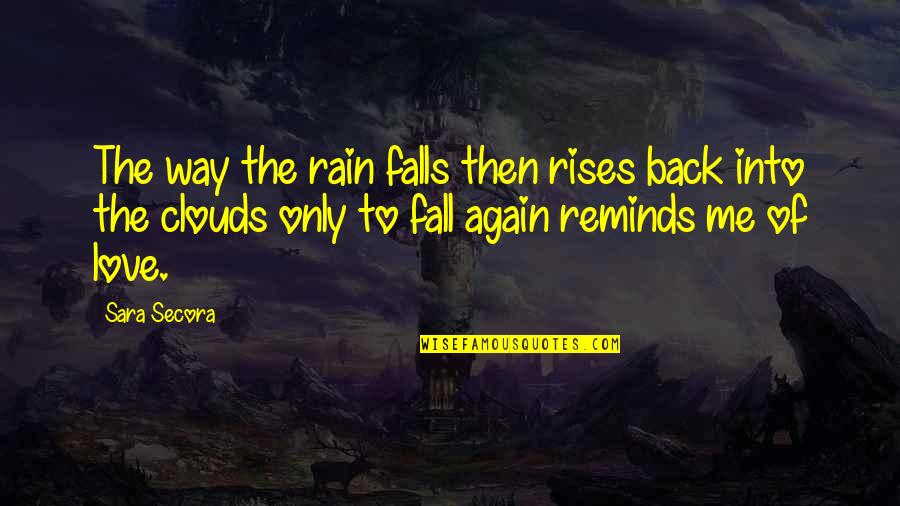 Clouds And Hope Quotes By Sara Secora: The way the rain falls then rises back