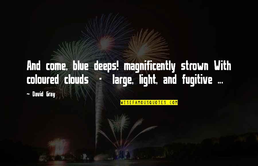 Clouds And Light Quotes By David Gray: And come, blue deeps! magnificently strown With coloured