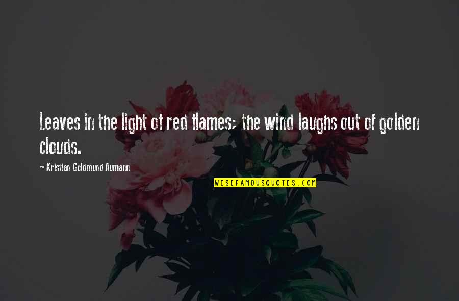 Clouds And Light Quotes By Kristian Goldmund Aumann: Leaves in the light of red flames; the