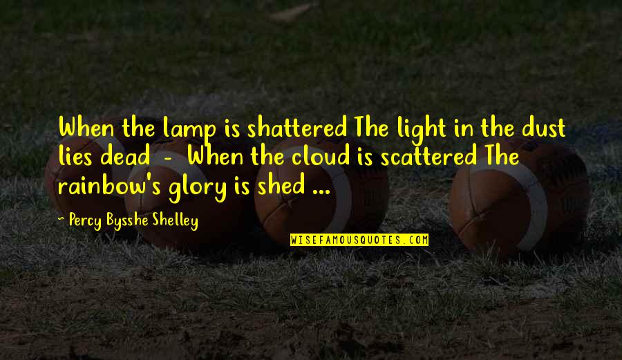 Clouds And Light Quotes By Percy Bysshe Shelley: When the lamp is shattered The light in