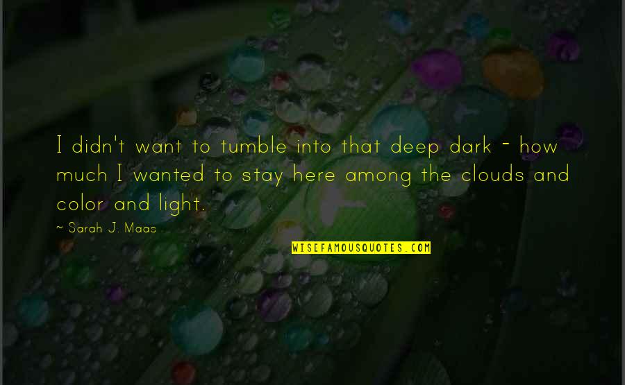 Clouds And Light Quotes By Sarah J. Maas: I didn't want to tumble into that deep