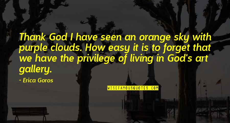 Clouds And Nature Quotes By Erica Goros: Thank God I have seen an orange sky