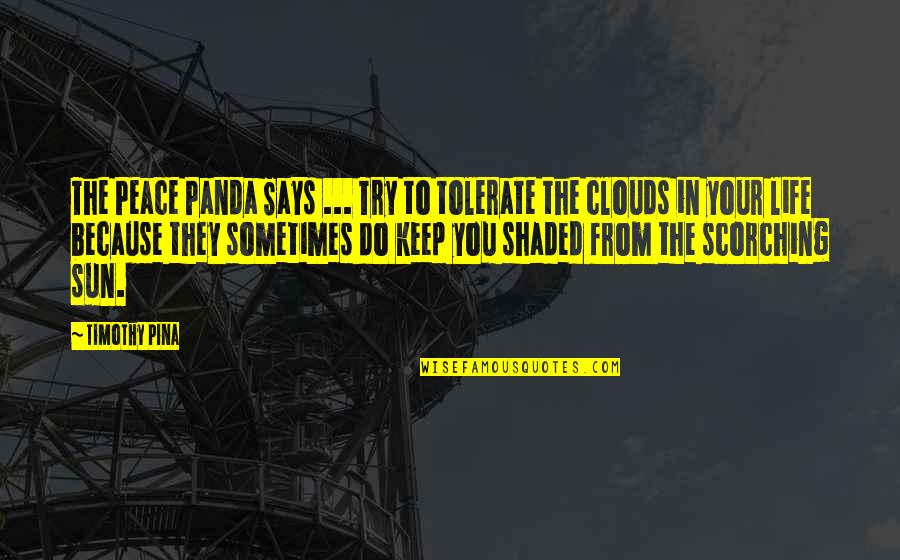 Clouds And Sun Quotes By Timothy Pina: The Peace Panda Says ... Try to tolerate