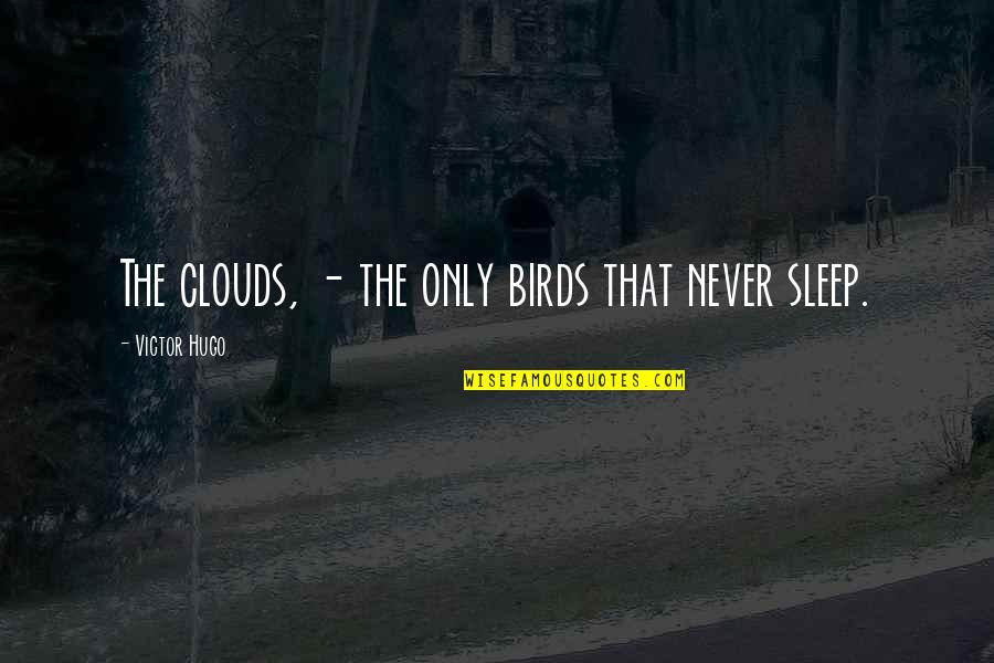 Clouds Quotes By Victor Hugo: The clouds, - the only birds that never