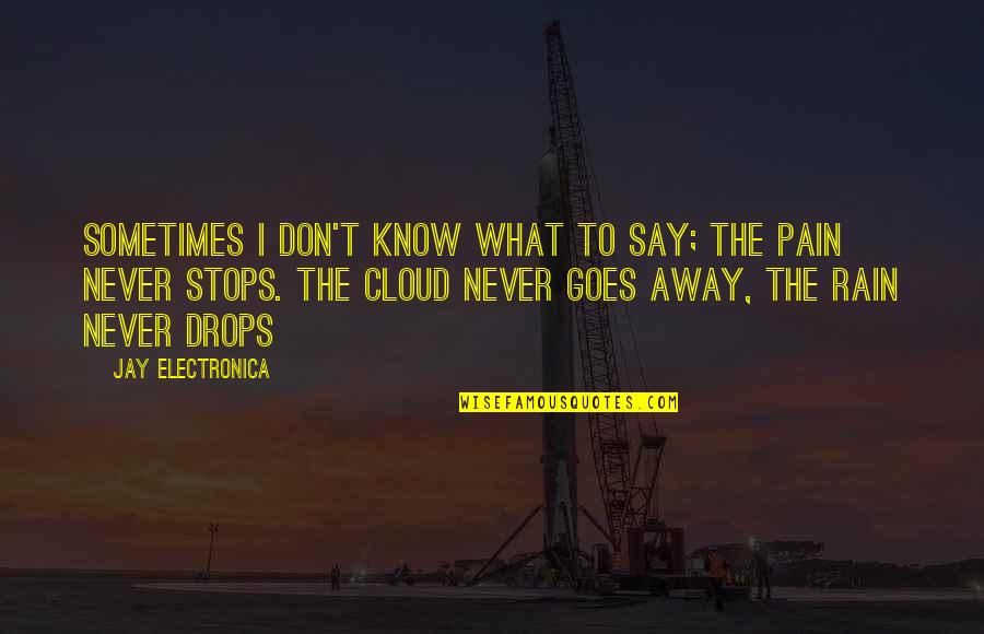 Clouds Rain Quotes By Jay Electronica: Sometimes I don't know what to say; the