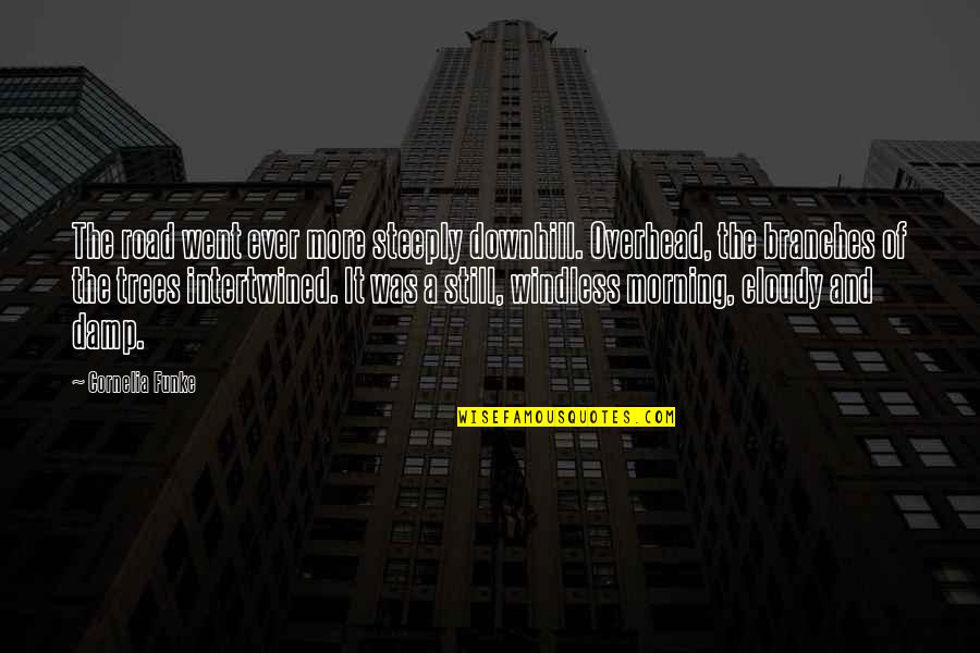 Cloudy Morning Quotes By Cornelia Funke: The road went ever more steeply downhill. Overhead, Cloudy Morning Quotes By Cornelia Funke: The road went ever more steeply downhill. Overhead,