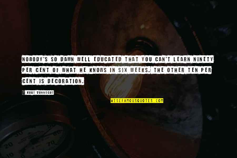 Clubislive Quotes By Kurt Vonnegut: Nobody's so damn well educated that you can't