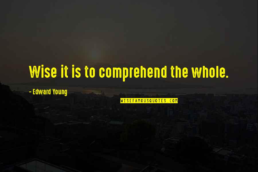 Clukey Quotes By Edward Young: Wise it is to comprehend the whole.