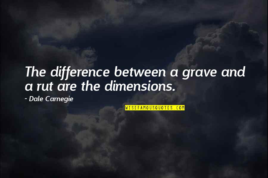 Clumsily Quotes By Dale Carnegie: The difference between a grave and a rut