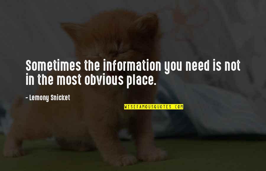 Clunkily Quotes By Lemony Snicket: Sometimes the information you need is not in