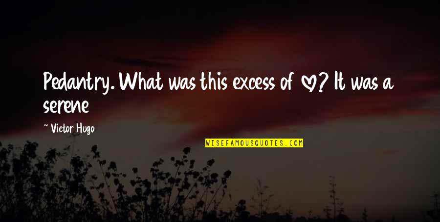 Clusive Quotes By Victor Hugo: Pedantry. What was this excess of love? It Clusive Quotes By Victor Hugo: Pedantry. What was this excess of love? It
