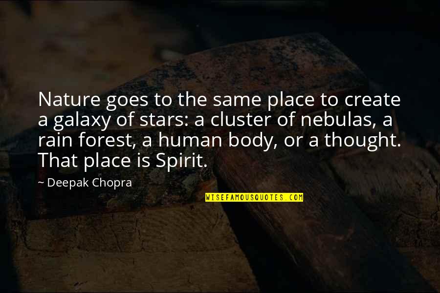 Cluster Quotes By Deepak Chopra: Nature goes to the same place to create