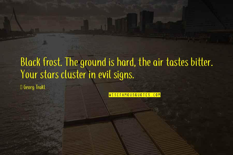 Cluster Quotes By Georg Trakl: Black frost. The ground is hard, the air