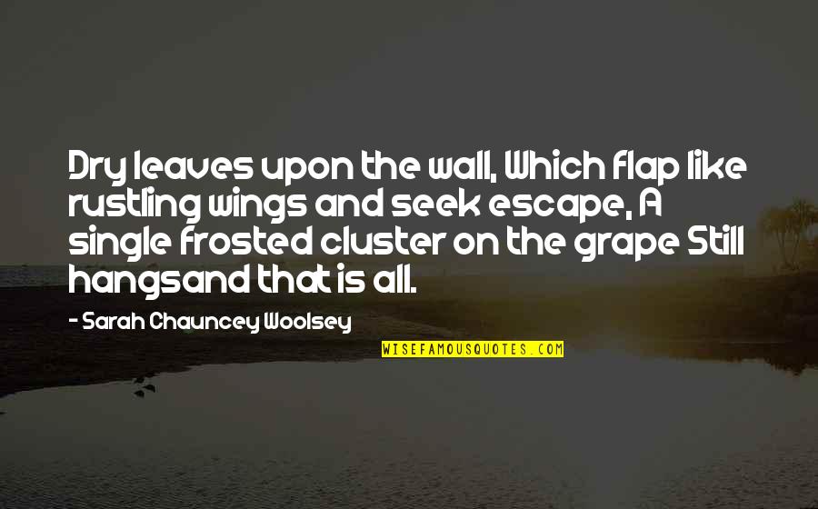 Cluster Quotes By Sarah Chauncey Woolsey: Dry leaves upon the wall, Which flap like